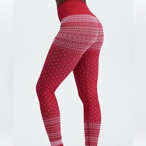Fabletics Cloud seamless small  jacquard legging red print